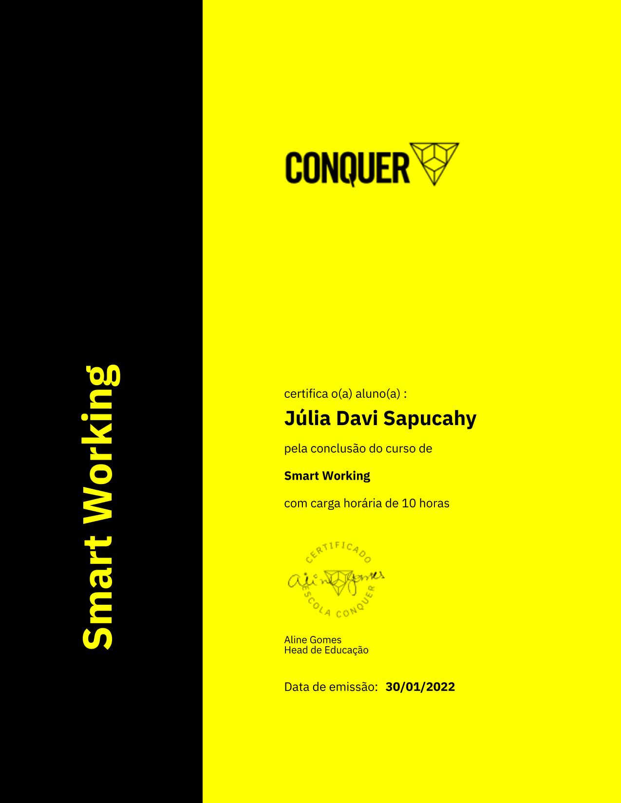 Certificado de Smart Working